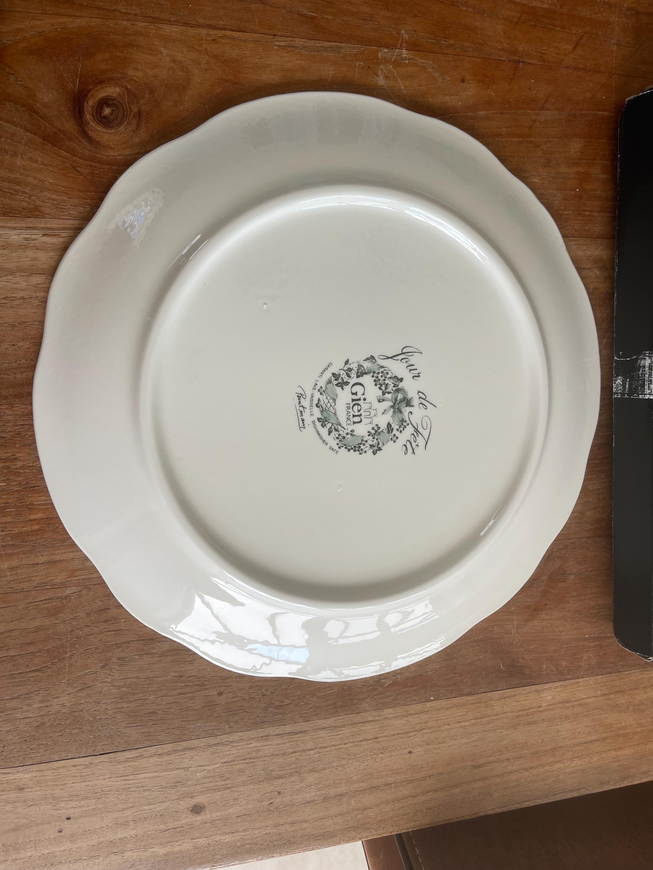 A Beautiful Gien France Jour De Fete Gebakschaal/rond Cake/taart