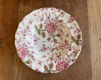 A Beautiful Vintage Johnson Brothers/Bros- ROSE CHINTZ- Pink Diep Bord-Soepbord- Rim Soup/Pasta Bowl- 22cm- Made in England