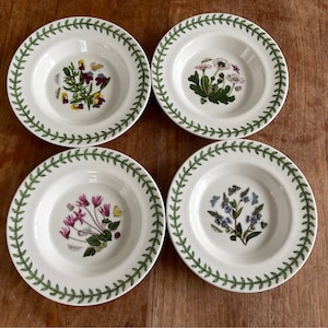 4er Set Vintage Portmeirion The Botanic Garden Amuse/Bonbon Schale/Schale-Kleine Obst/Dessert/Sauce Schale-15cm- Selten!