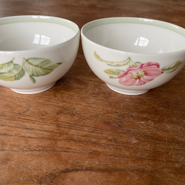 Set of 2 Beautiful Villeroy & Boch "Florea " Bone china- Ontbijtkom/Schaal- Breakfast/Cereal/Musli Bowl- 14cm