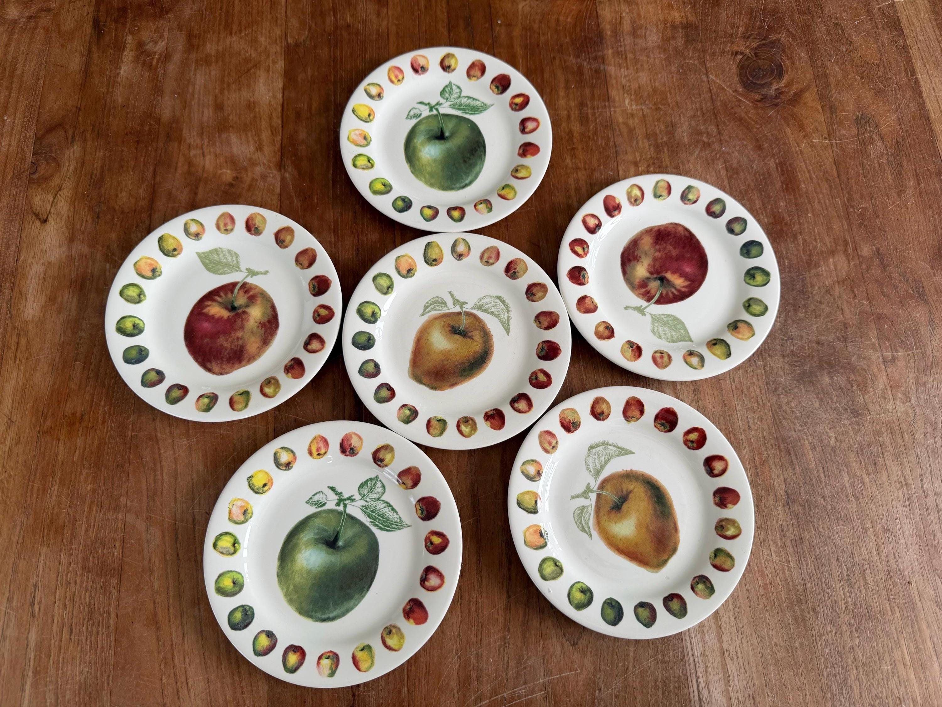 Set of 6 Beautiful Gien France Belle Helene Pastry Plate/pie Plate