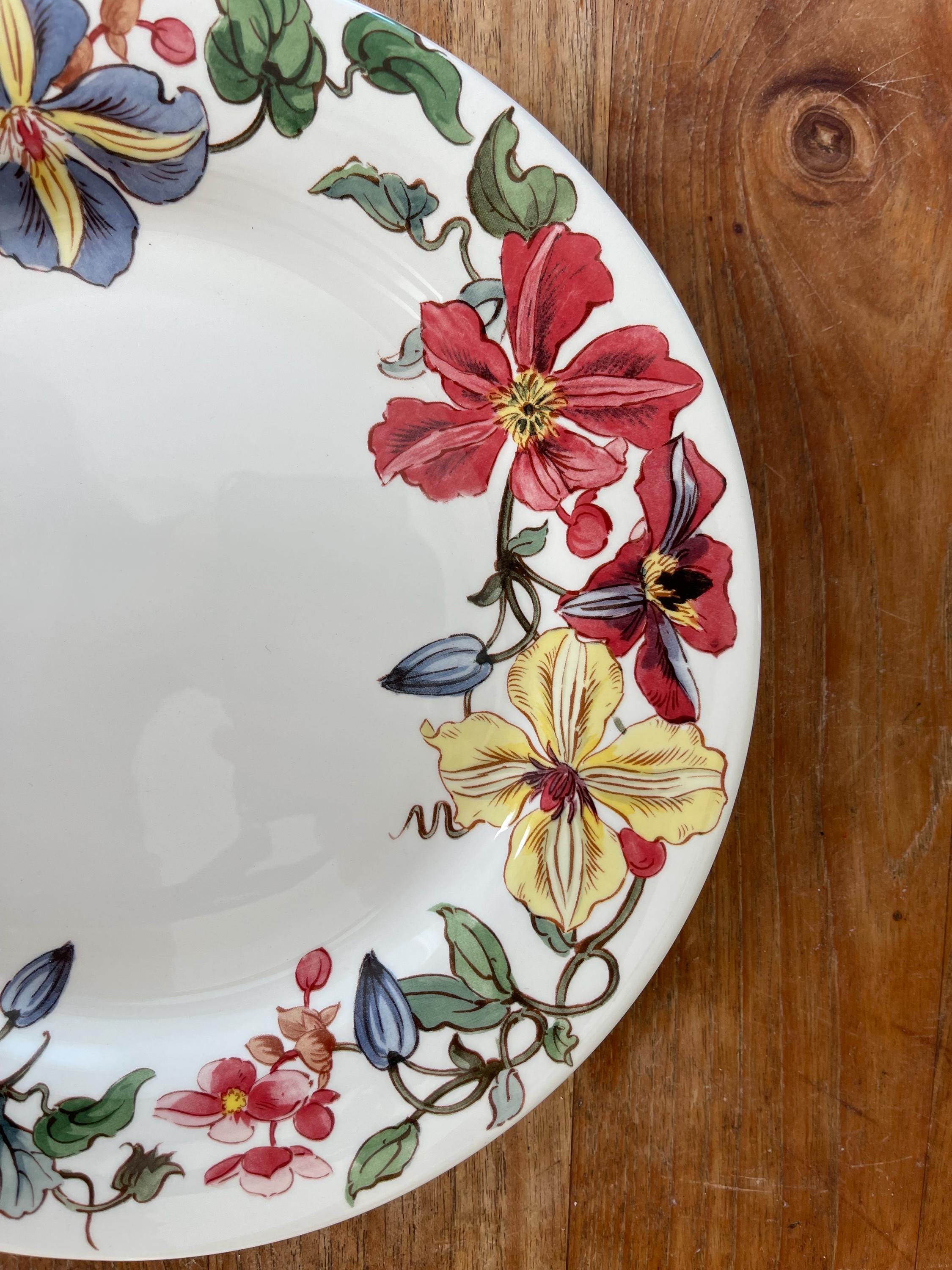 A Beautiful Gien France-clematites/clematis -dinner Plate-dinner