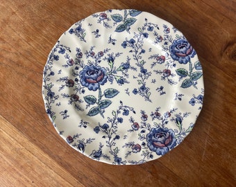 Ein Vintage Johnson Brothers/Bros Rose Chintz Blue Speiseteller-Speiseteller- 25cm- Sehr selten!