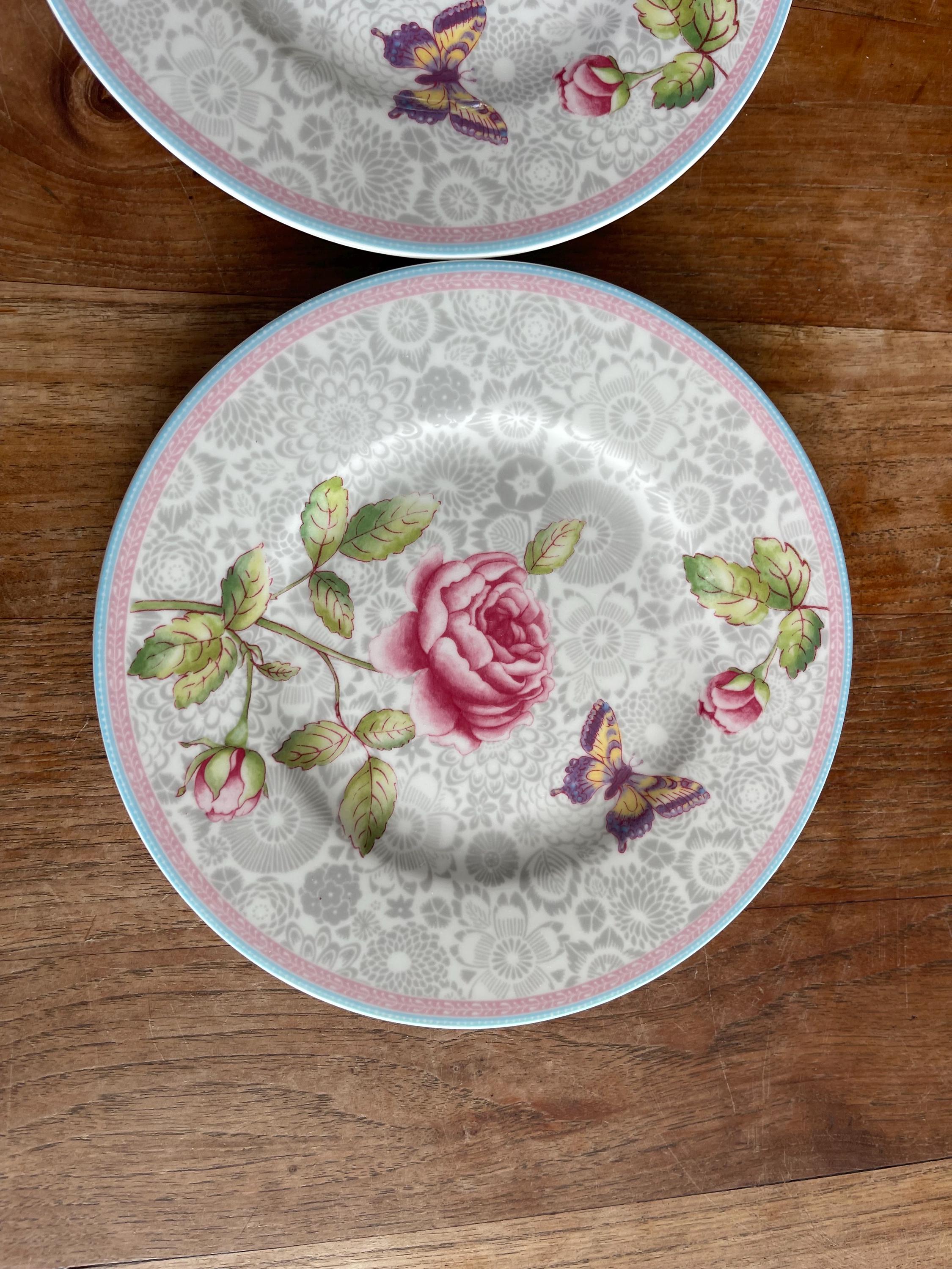 Rose Cottage Villeroy & Boch プレート Set of 2 Beautiful Villeroy & Boch- Rose Cottage Breakfast Plate