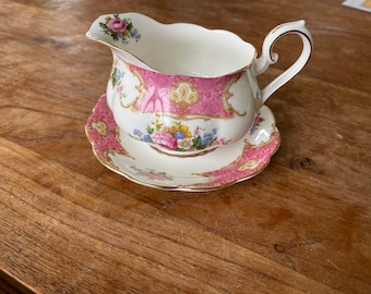 Royal Albert Lady Carlyle Sauciere/Sauce Boot mit Underplate-Soße/Untertasse mit Underplate- Selten!