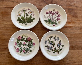 Ensemble de 4 fours de jardin Portmeirion Botanica à table-Petit Four Plate-Butter Pat-Small Plate-12cm-Flower&Butterfly Design-Made in Britain- Rare