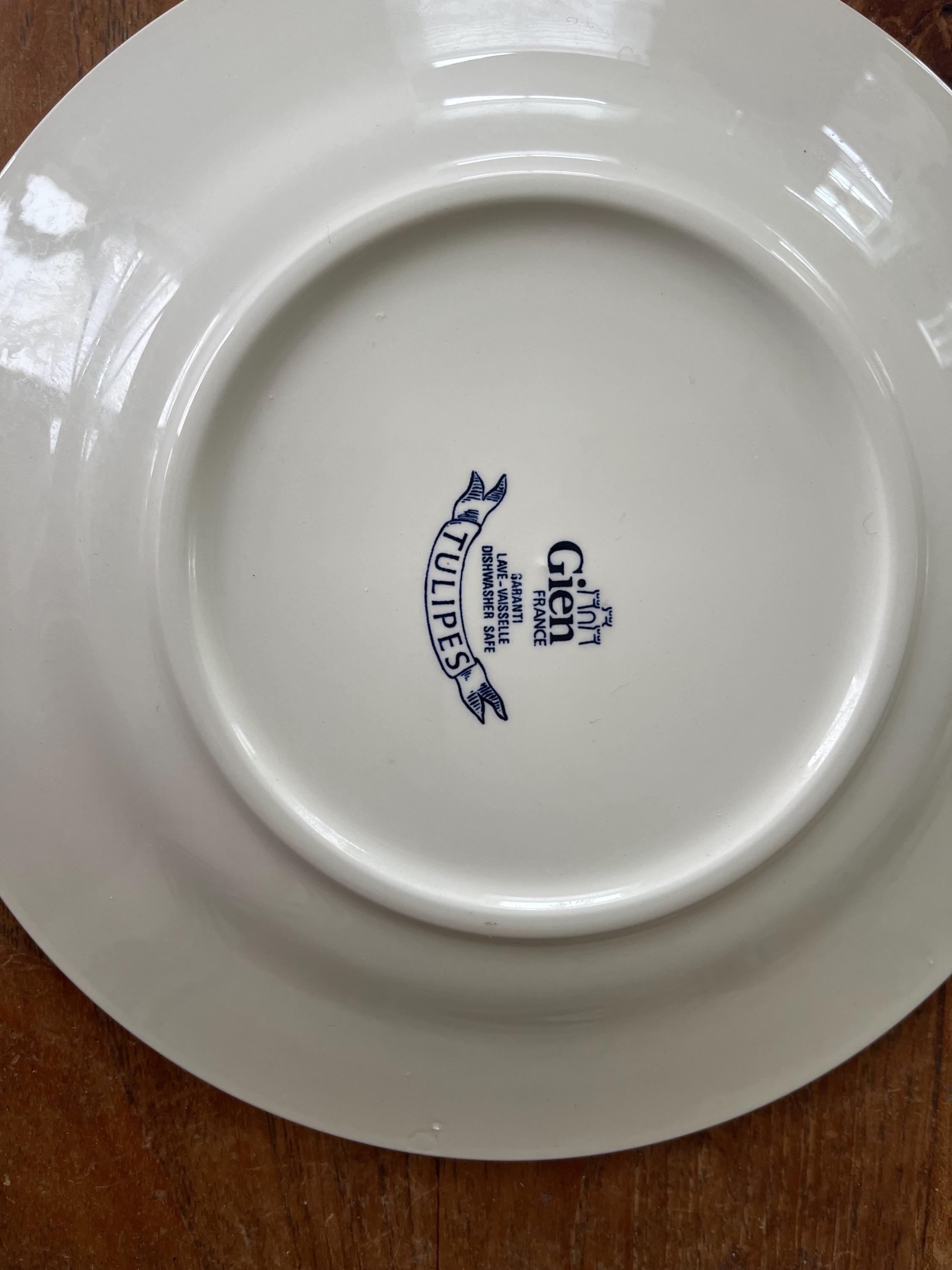 A Gorgeous Gien France- Tulipes- Blue/white Breakfast Plate- Lunch