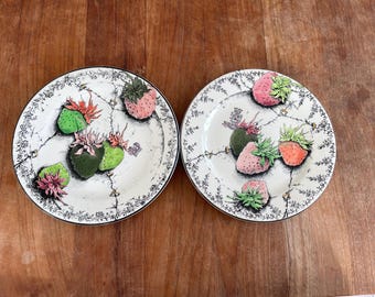 Set of 2 Gorgeous Gien France Fraises and Folie-wild Strawberries