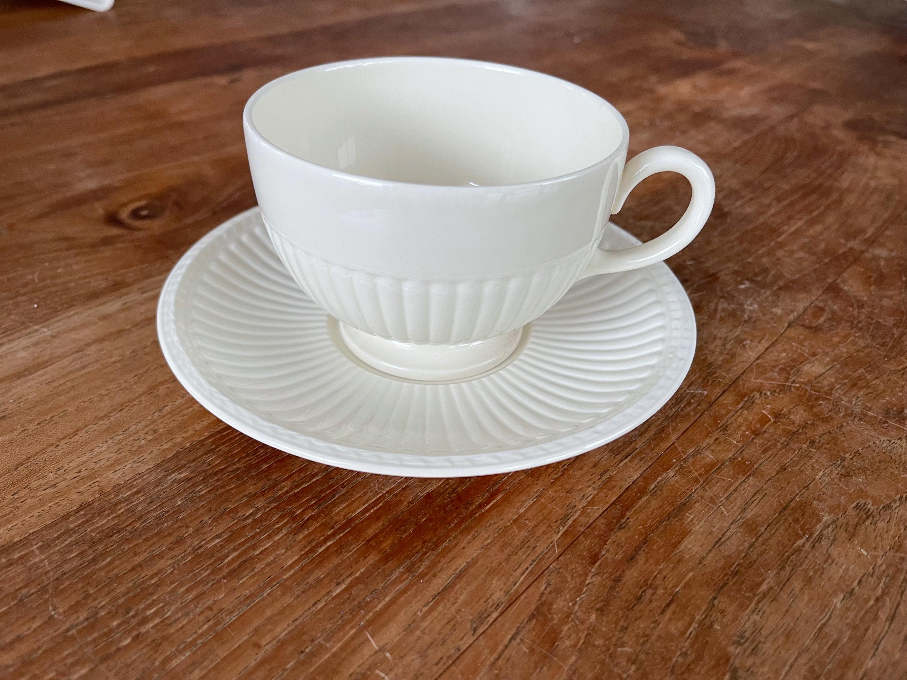 A Gorgeous Wedgwood Queen's Ware Edme Jumbo Cup and Saucer