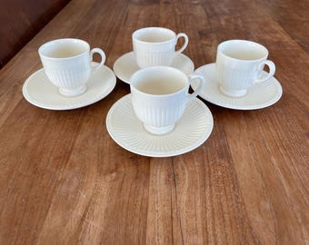 Set of 4 Elegant Wedgwood Queen's Ware- Edme Tea Cup 8cm With