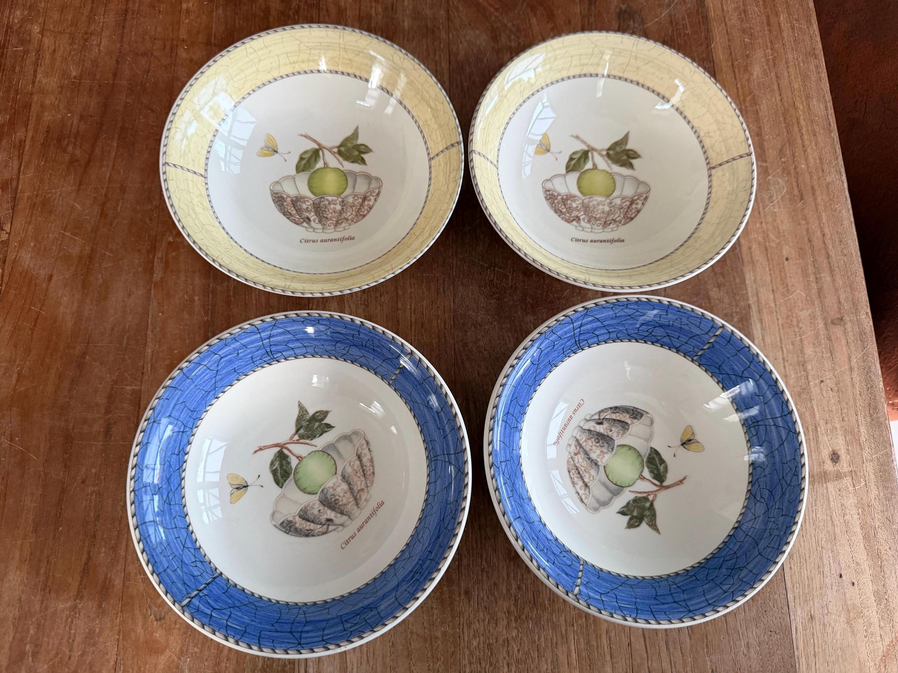Set of 4 Gorgeous Wedgwood Sarah's Garden-queen's Ware-pap/dessert