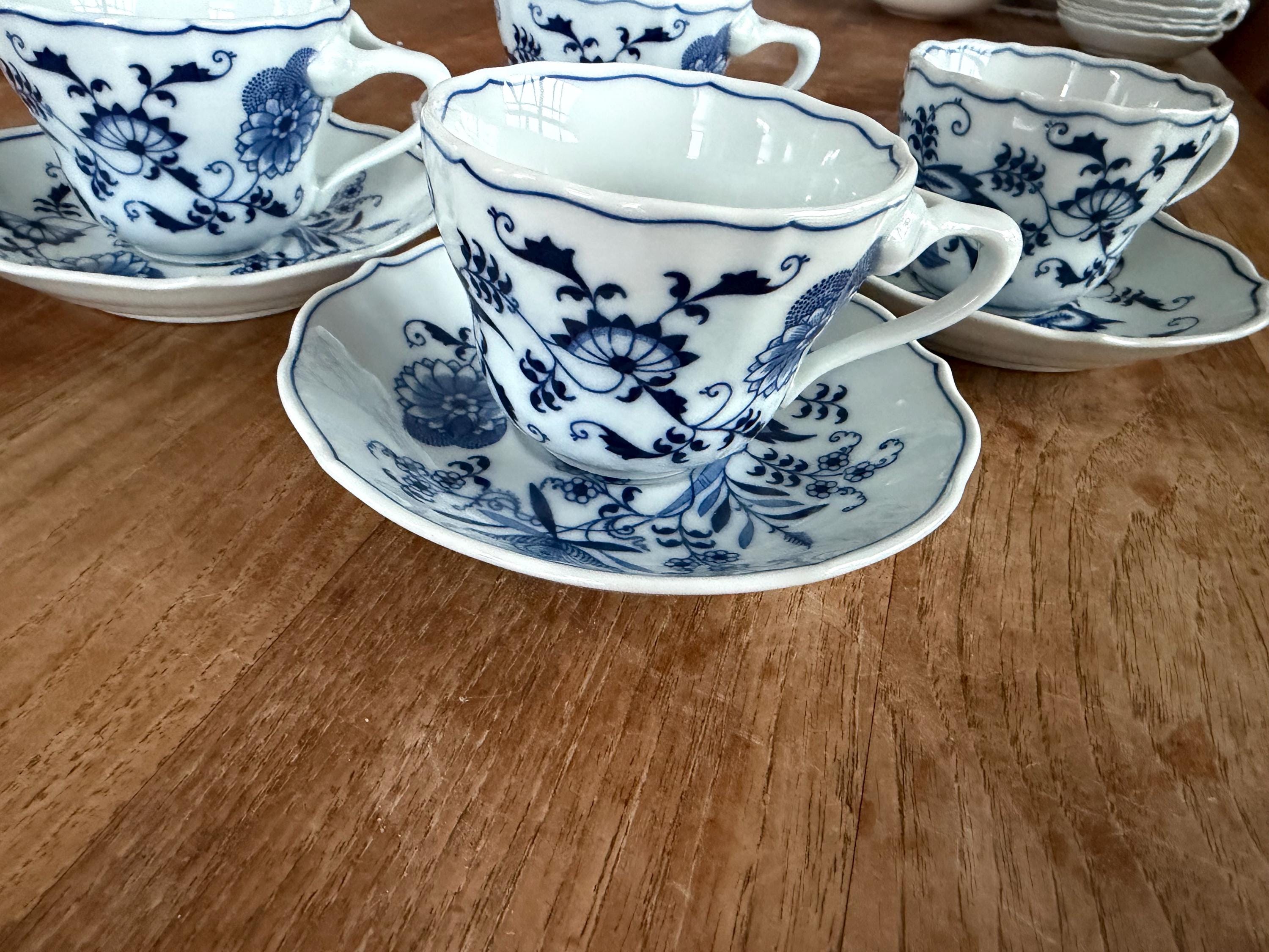 Set of 4 Gorgeous Vintage Blue Danube Blue Onion Teacup/coffee Cup With ...