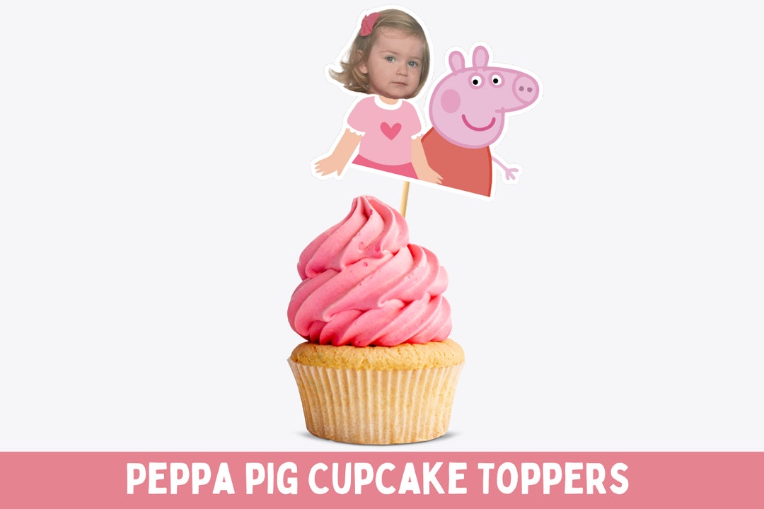 Custom Peppa Pig Cupcake Toppers Childrens Party Cake Topper Etsy