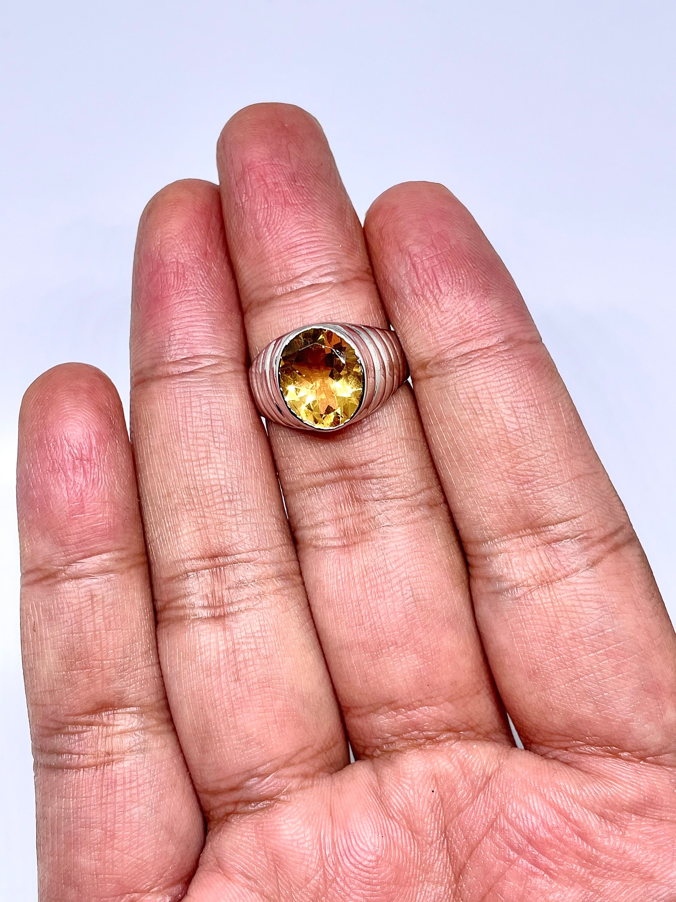 Citrine Ring Mens Ring 925 Solid Sterling Silver Ring Etsy UK