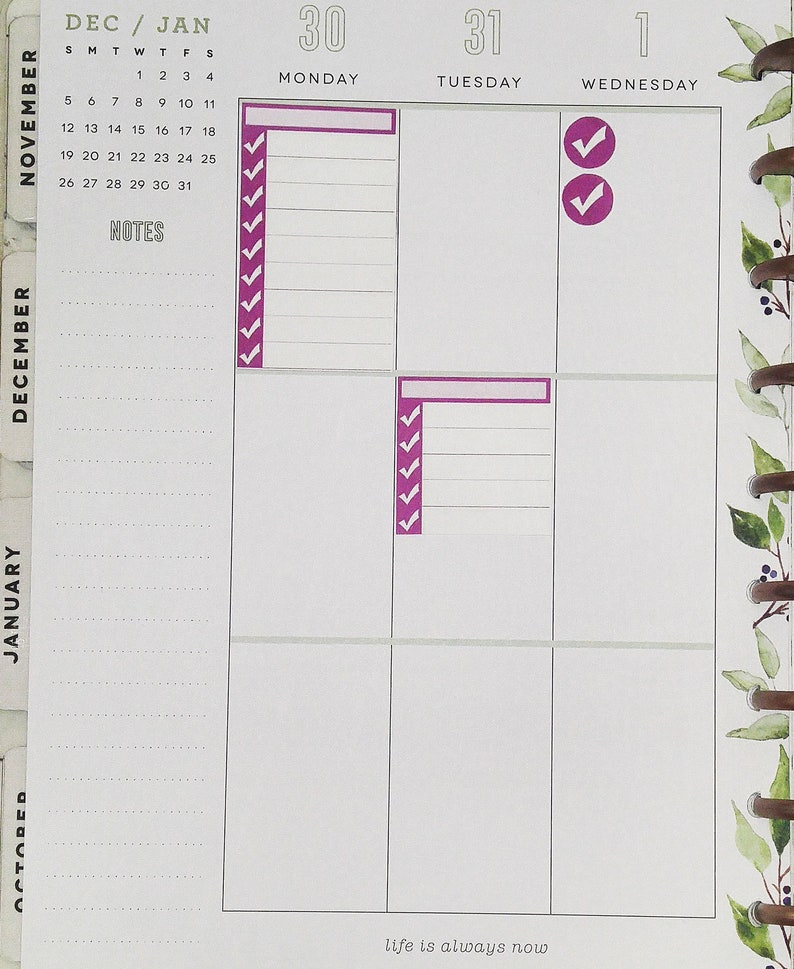 Simple Checklist for Happy Planner Classic Weekly Layout Printable Etsy