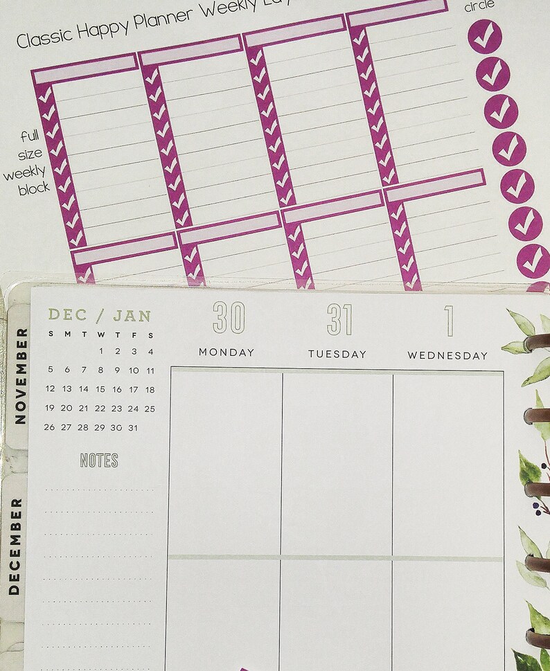 Simple Checklist for Happy Planner Classic Weekly Layout Etsy