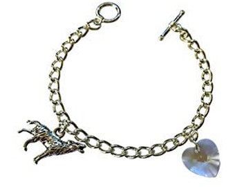 Bella Wolf And Heart Charm Bracelet