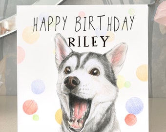 Husky Birthday Card