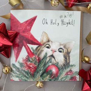 Cat Christmas Tree Fail Card