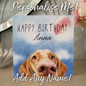 Carte d'anniversaire hongroise personnalisée Vizsla