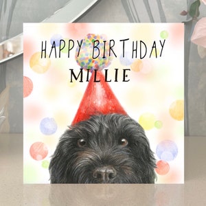 Carte d'anniversaire personnalisée Cockapoo noir