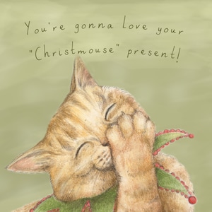 Carte de Noël Chat Gingembre