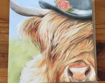 Best Man Highland Cow Card