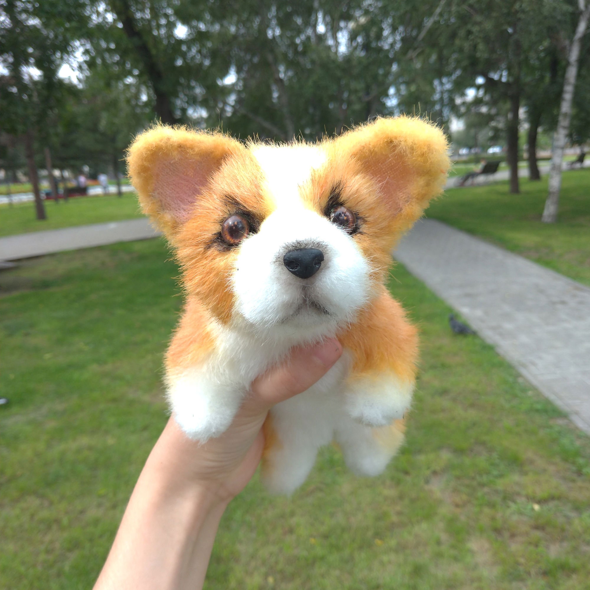 realistic stuffed corgi