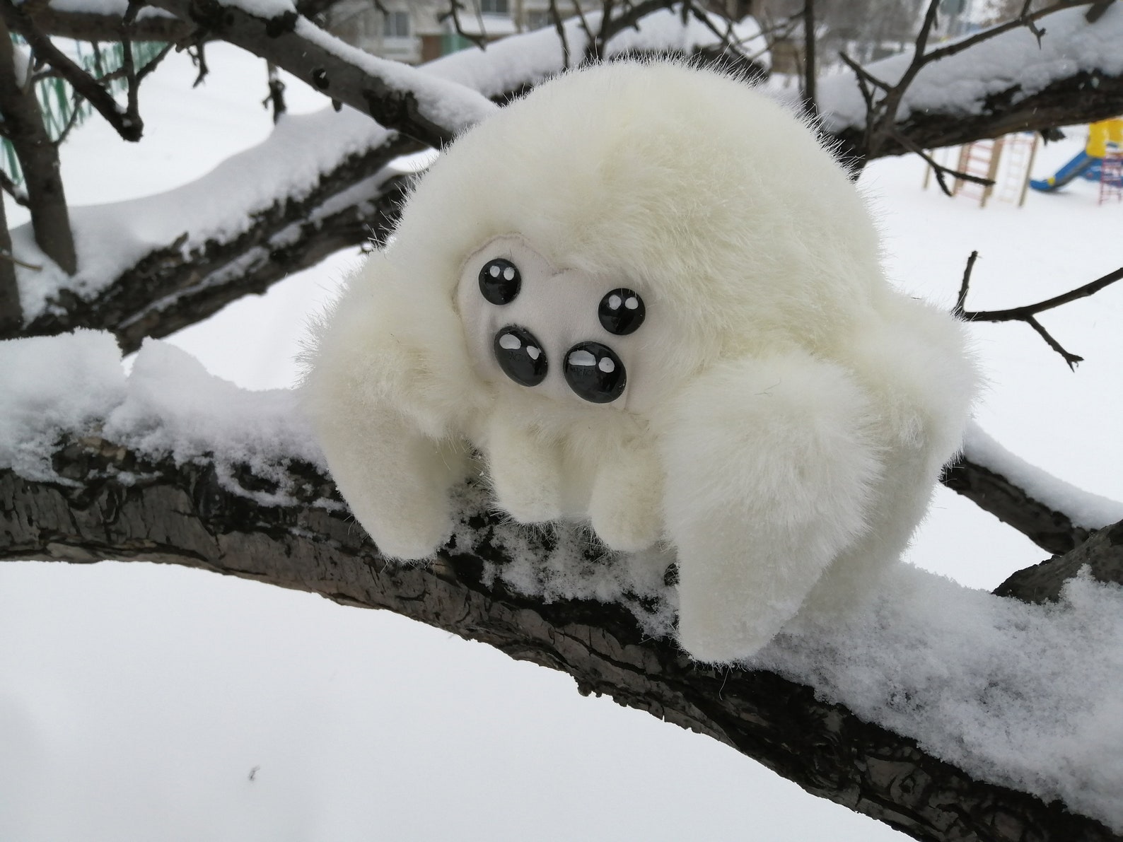 Cute Fluffy Spider Plush.stuffed Toy.life Like Animal Etsy