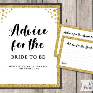 Ratkarten Braut Dusche Ideen Ehe Bachelorette Gold Faux Glitter Instant Download - Hochzeit - Spaß Henne Party 8,5 X 11 Zoll GG1