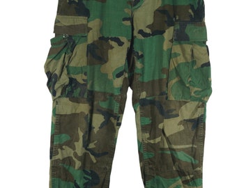 Vintage Army Cargo Pants Camoflauge Design