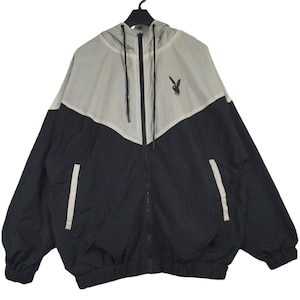 Rare!! Vintage 90s Playboy Revisable Hoodie Nylon Zipper Jacket