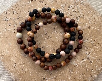 Elastische kralenarmband – Hidden Valley Jasper
