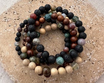 Stretchy Beaded Bracelet – Indian Agate