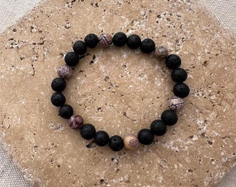 Stretchy Beaded Bracelet – Sonora Dendritic Rhyolite