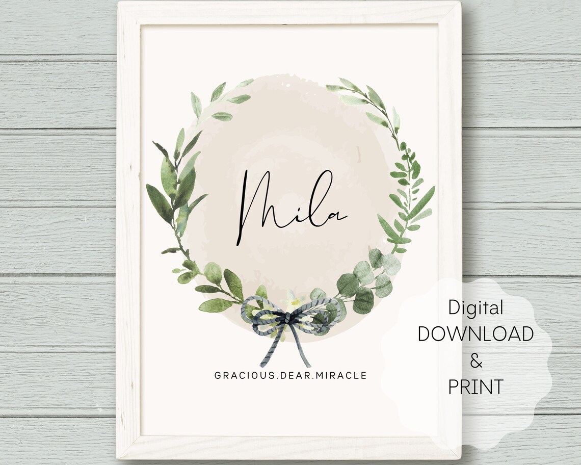 Mila name art Mila name meaning art Mila nursery art Mila | Etsy