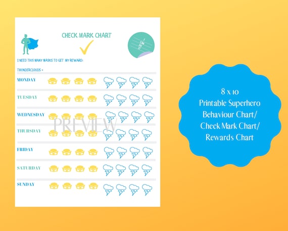 Printable Superhero Behavior Chart