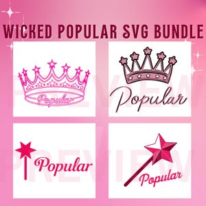 Wicked Beliebte Krone & Zauberstab SVG Bundle (Digitaler Download)