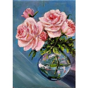 Peony Painting Original Floral Painting Impasto Wall Art Flower Artwork By ArtByVarduhi