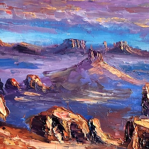 Arizona Painting Desert Wall Art Original Painting Landscape Artwork Mountains Art by ArtByVarduhi