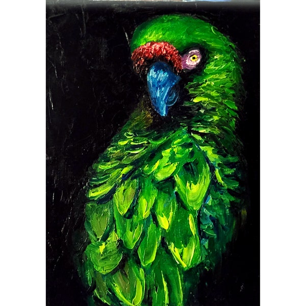 Parrot Peinture Art Original Oiseau Peinture Huile Œuvre d’Art Parrot Wall Art BY ArtByVarduhi