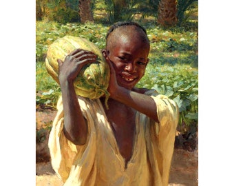 Pintura africana Obra de arte figurativa original Pintura al óleo Arte del hombre africano