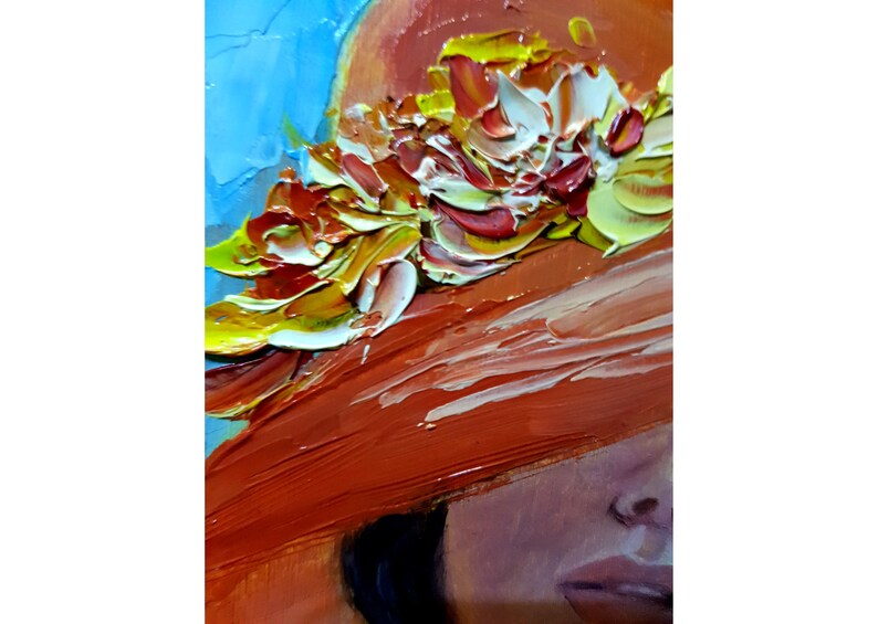 Woman Painting Female Portrait Original Art Oil Painting Canvas Artwork ...