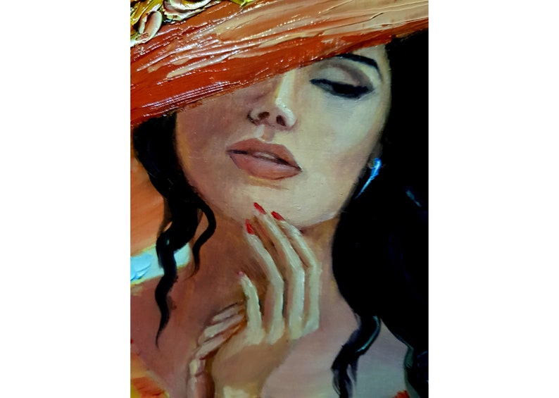 Woman Painting Female Portrait Original Art Oil Painting Canvas Artwork ...