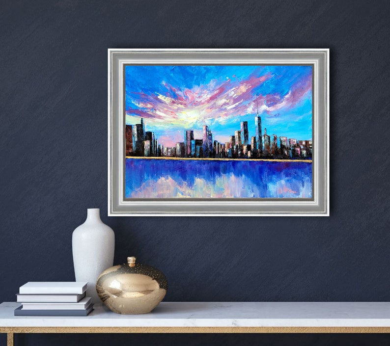 New York City Painting Cityscape Art Original Oil Painting by | Etsy