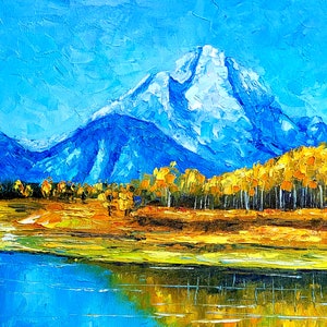 Grand Teton Original Gemälde National Park Original Kunst Landschaft Kunst Berg Gemälde 12 Von 16 Von ArtByVarduhi