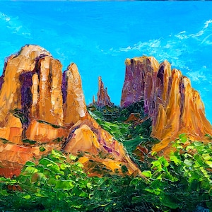 Sedona Painting Arizona Painting Original Oil Art Landscape Artwork by ArtByVarduhi