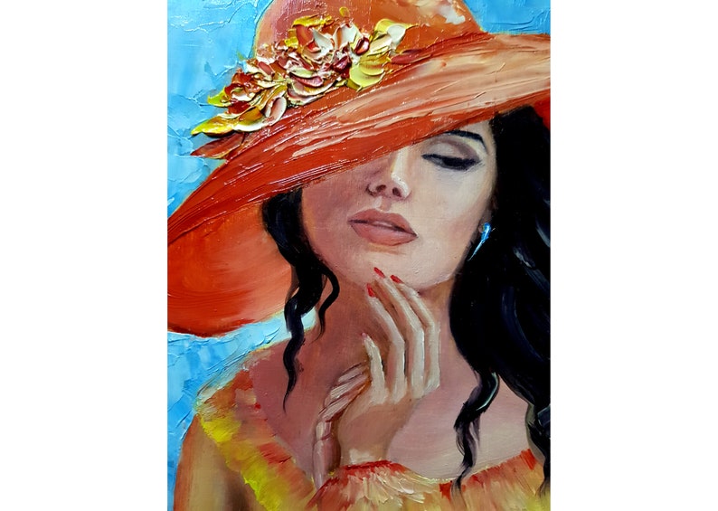 Woman Painting Female Portrait Original Art Oil Painting Canvas Artwork ...