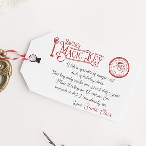 Printable Santa Magic Key Tag, Handmade Christmas Key Tag, Santa's Key ...