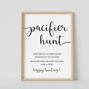 jeu chasse tétine, baby shower minimaliste, jeu chasse tétine, noir et blanc, carte chasse tétine, moderne, imprimable, téléchargement immédiat